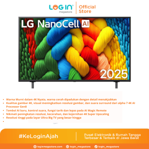 LG Smart TV 4K 50 Inci LG NanoCell LED TV TYPE 50NANO80ASA