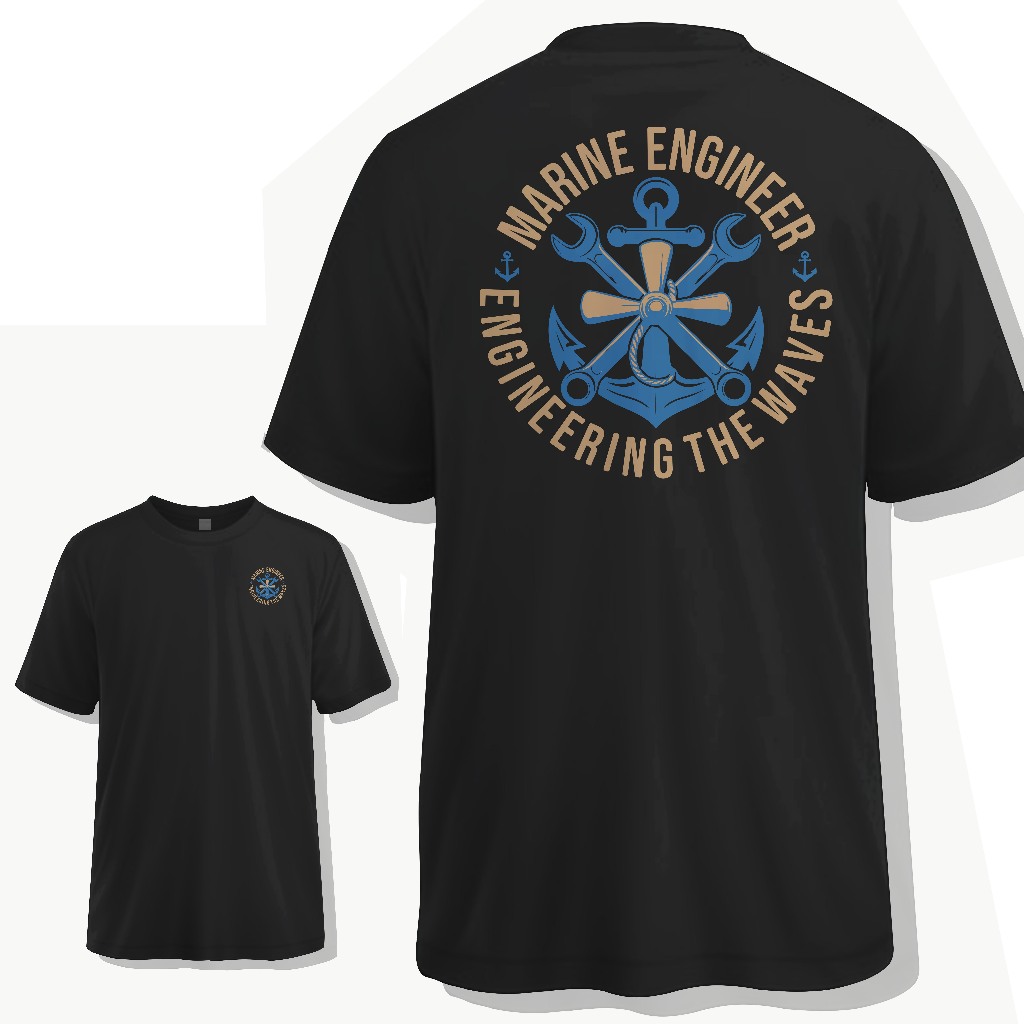 Marine Engineer - Engineering The Waves Short T Shirt | Kaos Teknik Mesin Kapal - Marine Engineer