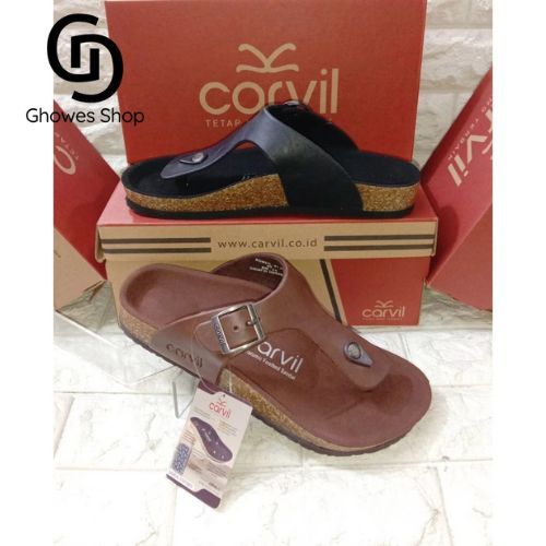 Carvil Sandal Jepit Pria Carvil Benzo 01 - Hitam original sandalcasual