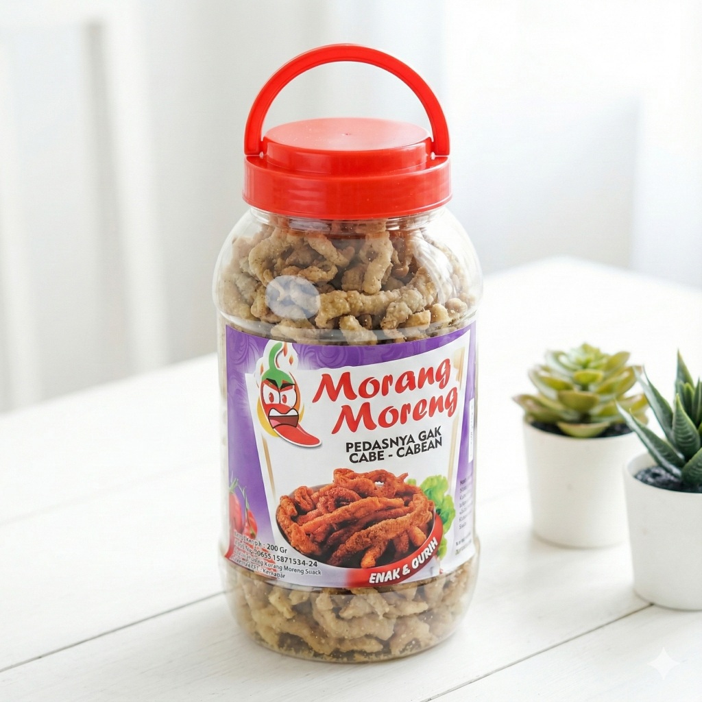 Kripik Usus Pedas Crispy 400Gr Viral Morang Moreng / Keripik Usus Krispi Aneka Rasa Toples