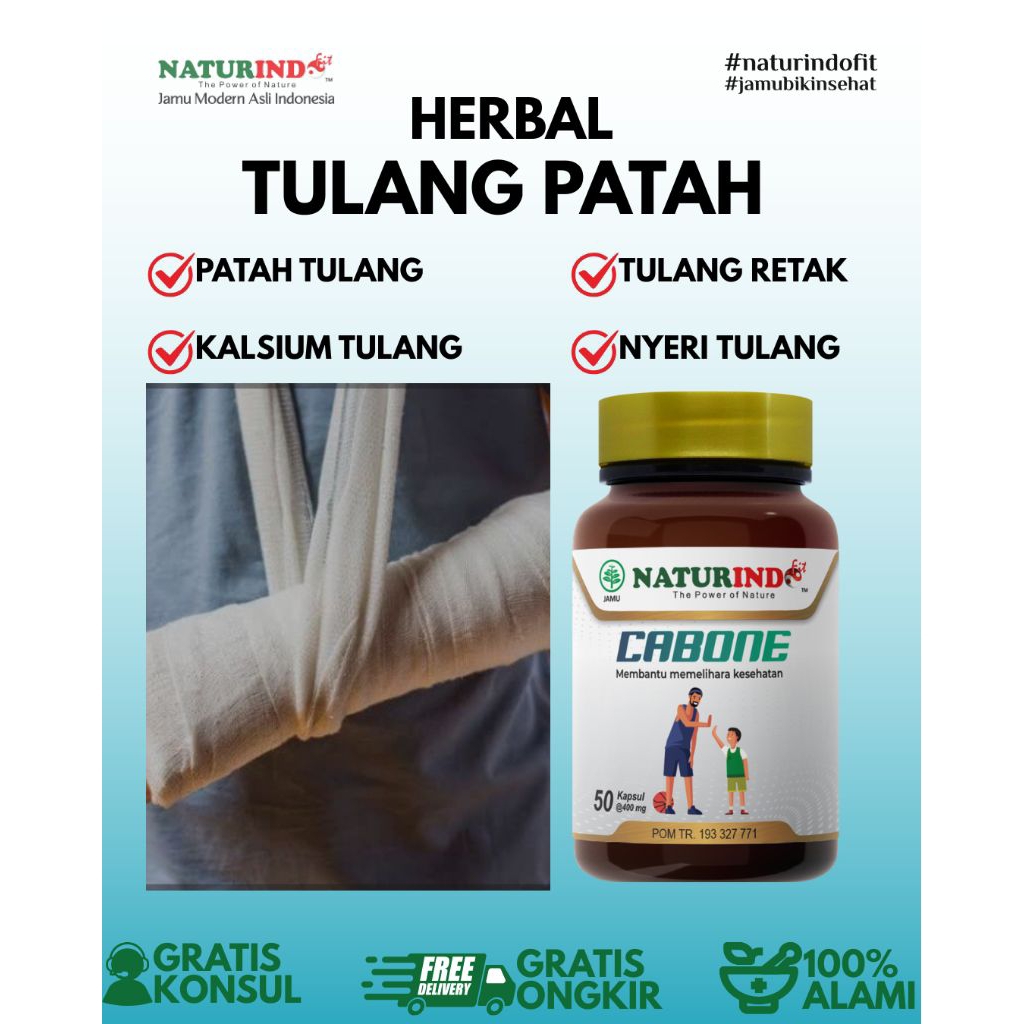 Cabone Obat Herbal Patah Tulang Nutrisi Suplemen Kalsium Tulang Naturindo