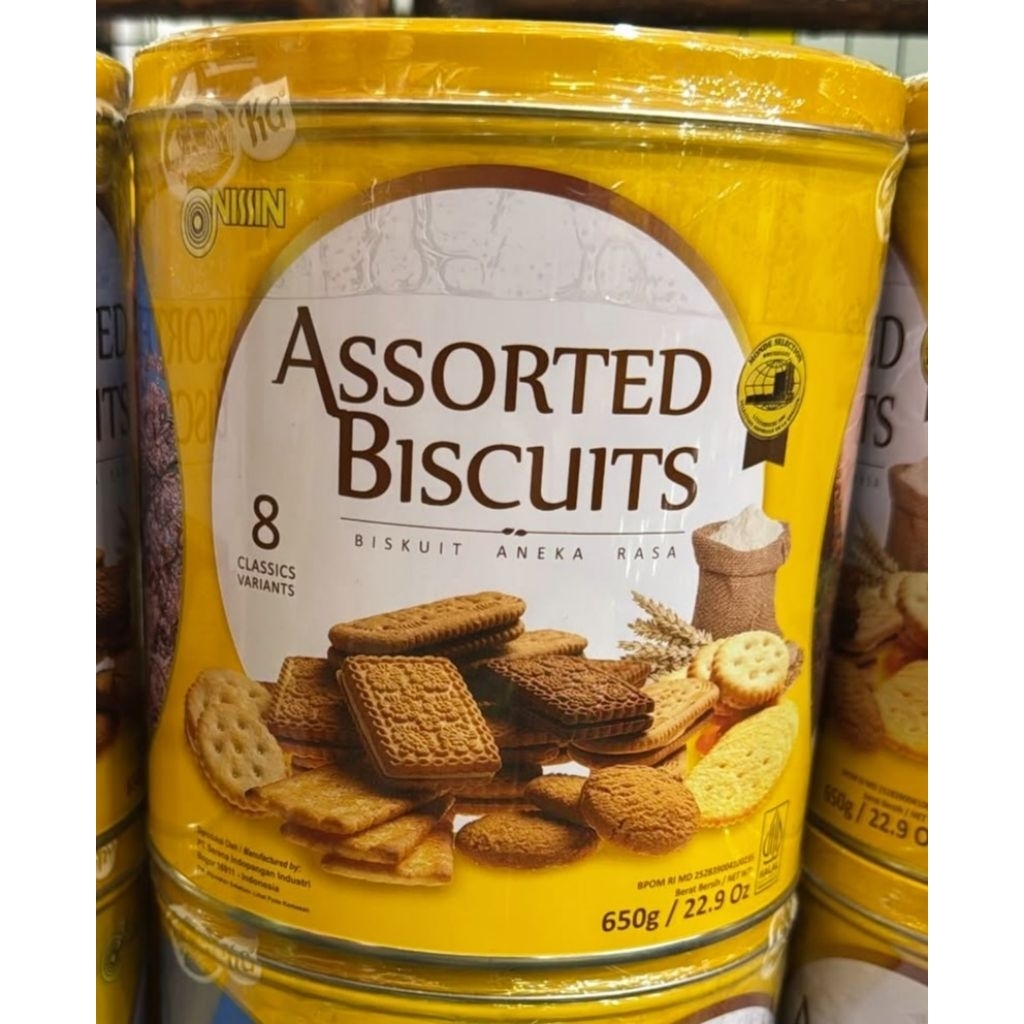 Biskuit NISSIN ASSORTED BISCUIT YELLOW  BISKUIT KALENG 650gr