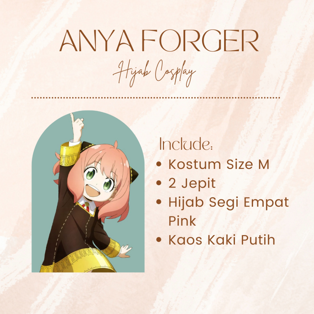RENTAL / SEWA Kostum Costume Cosplay Hijab Anya Forger - Spy x Family