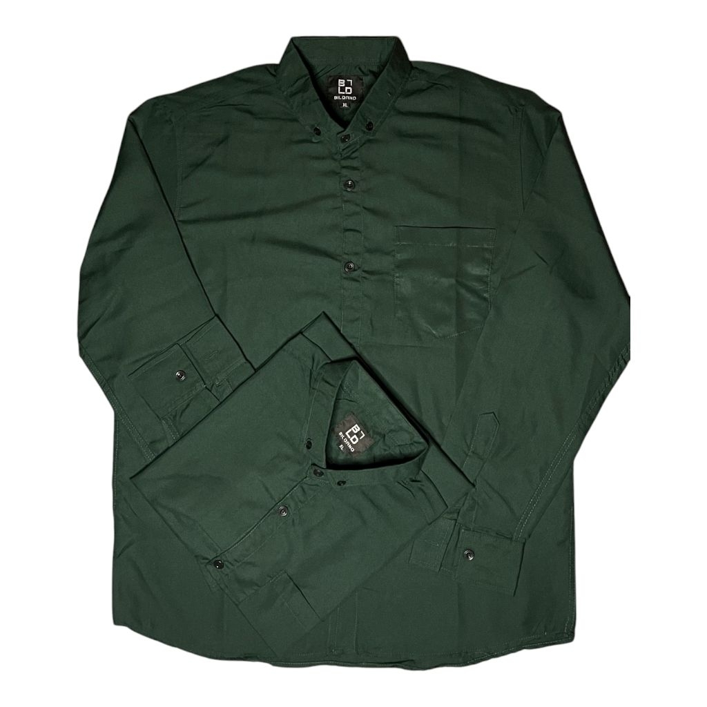 kemeja pria warna emerald green lengan panjang,kemeja pria warna emerald green,kemeja pria polos len