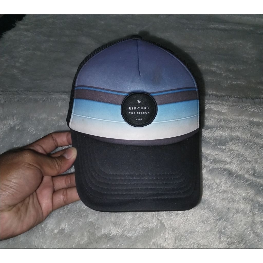 Topi Trucker RIPCURL strep biru Second
