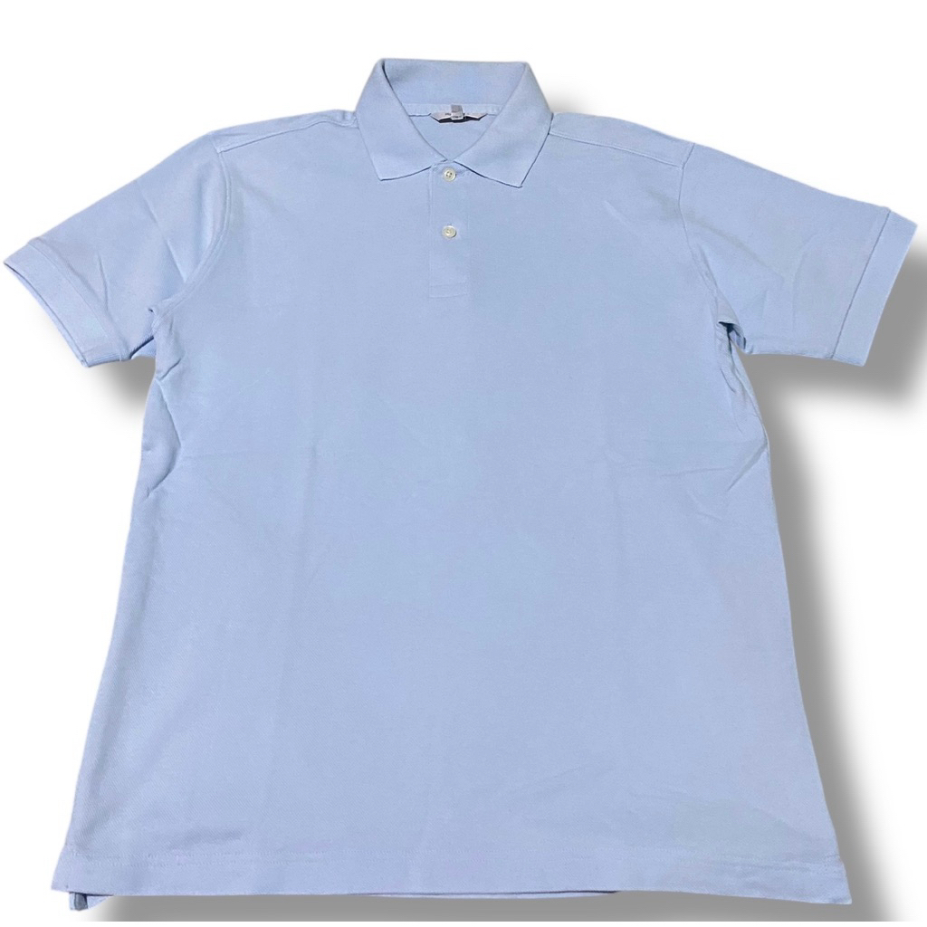 UNIQLO Dry Polo Shirt Kaos Polo Biru Muda Preloved