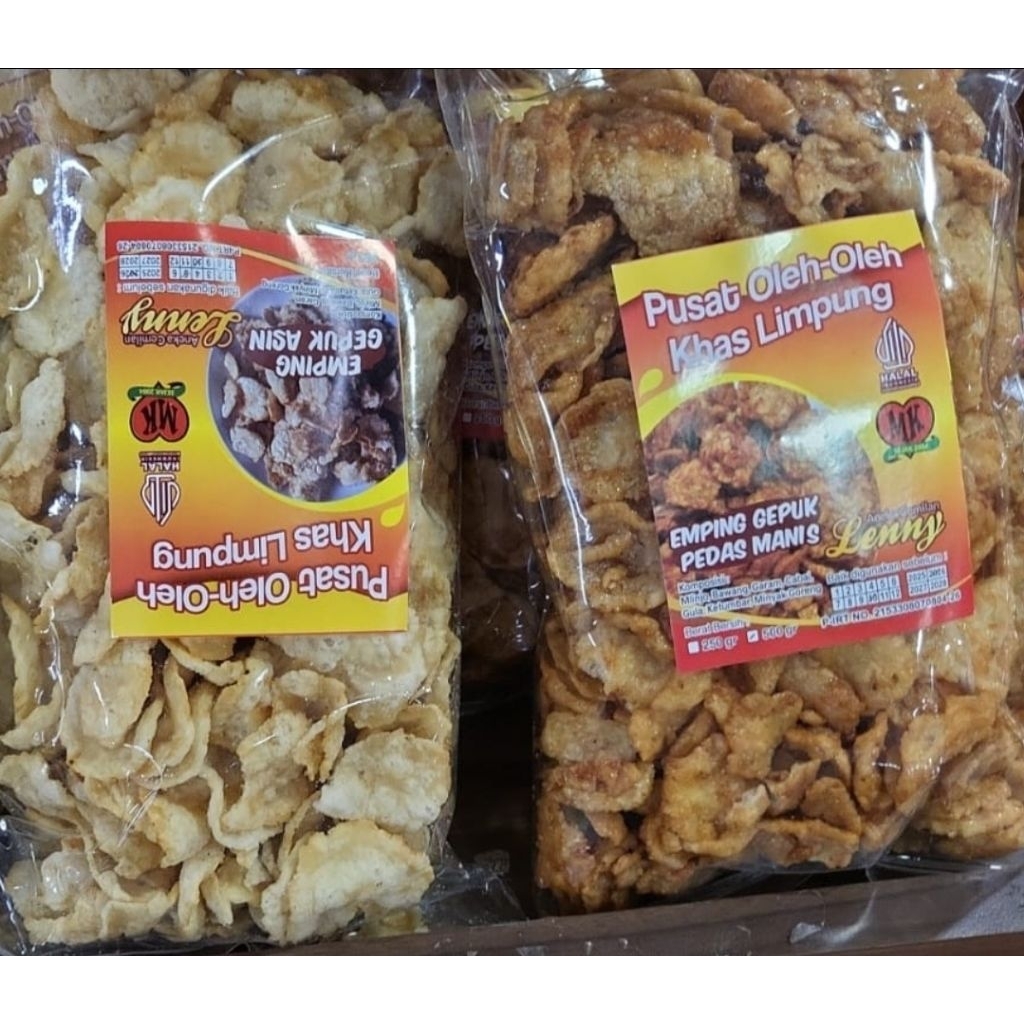 MK Emping Gepuk Pedas Manis Asin Oleh Oleh Khas Limpung Halal Asin 250gr / Manis 500gr