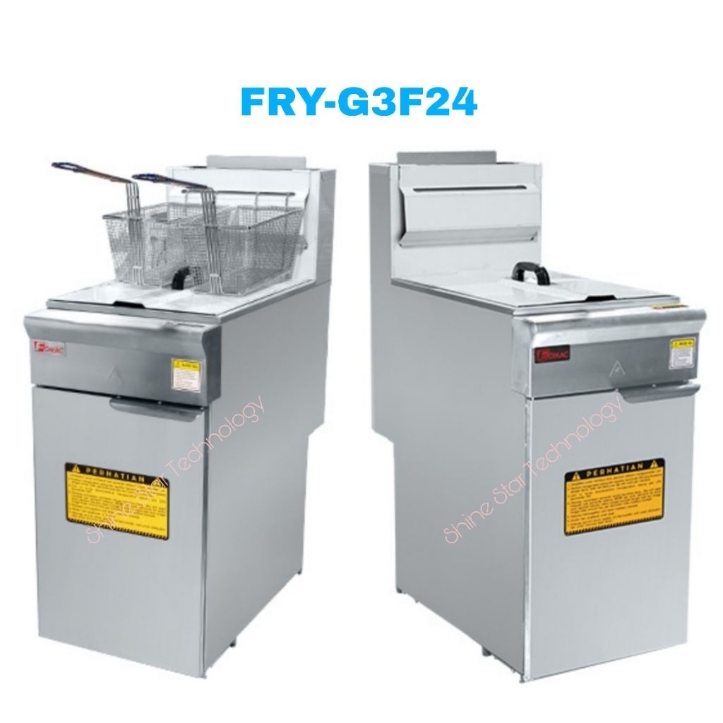 Fomac Floor Standing Gas Fryer FRY-G3F24 Tangki SS304 , Suhu 120°C hingga 195°C , Sistem Flameout pr