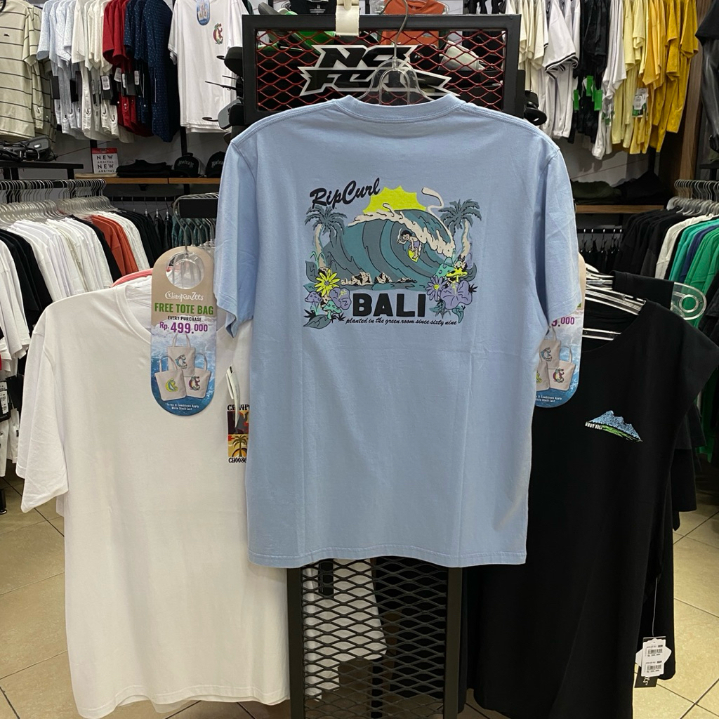 Kaos Ripcurl Bali Stocked Desto Tee Iced Blue Original