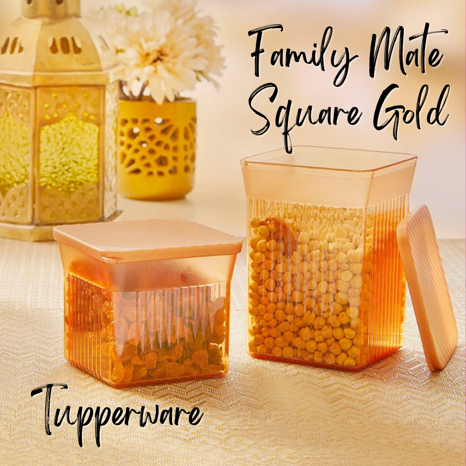 Family Mate Square Gold Tupperware - 1 Set 800 ml & 510 ml