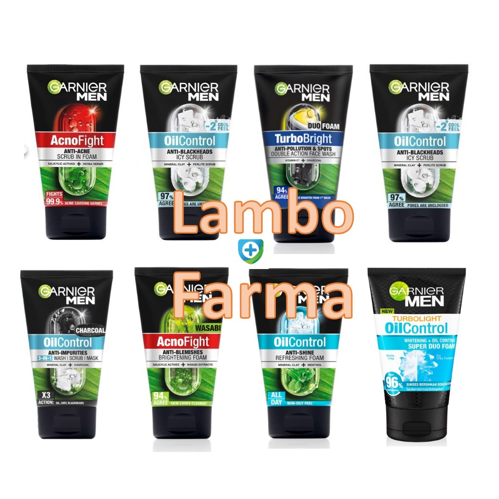 Garnier Men Turbo Bright Super Duo Foam Skin Care - 100ml (Perawatan Pria Untuk Wajah Kusam)
