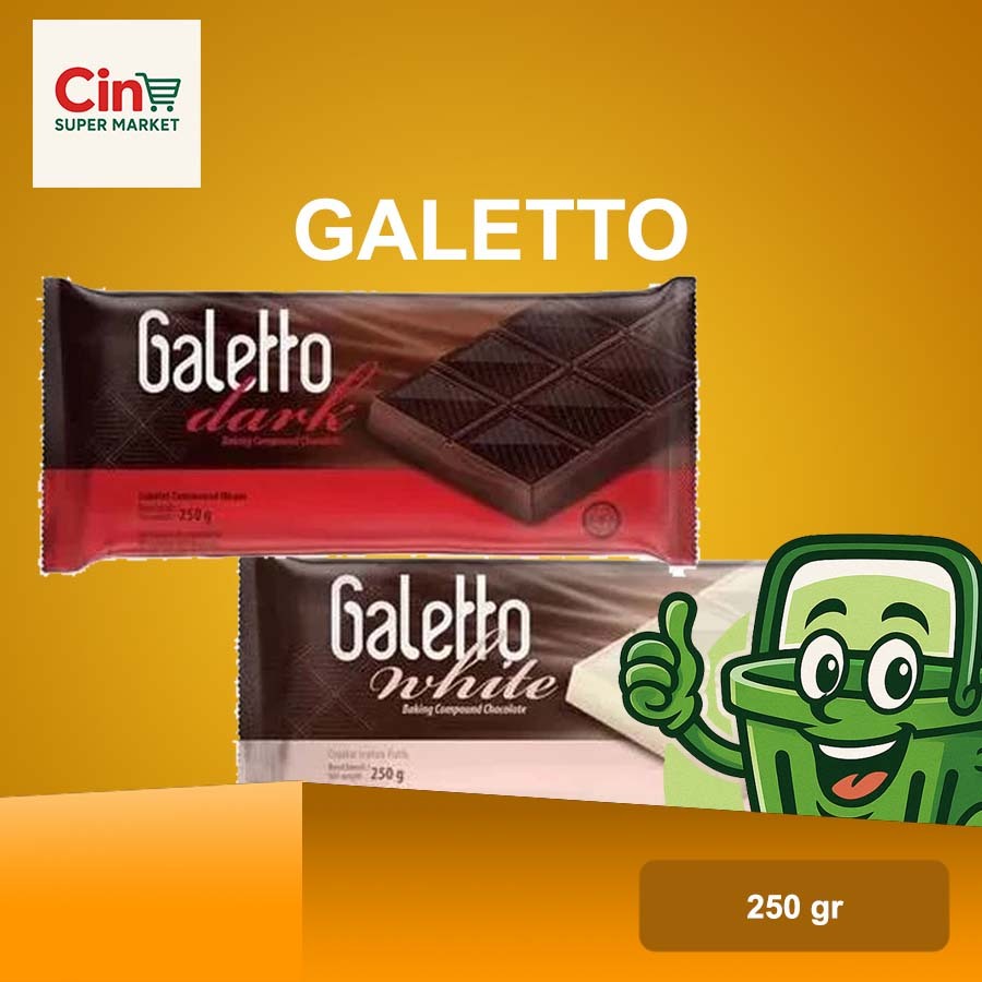 GALETTO DARK COMPOUND COKLAT BATANG 250 GR / Coklat Batangan / Coklat Compound GALETTO White Chocola