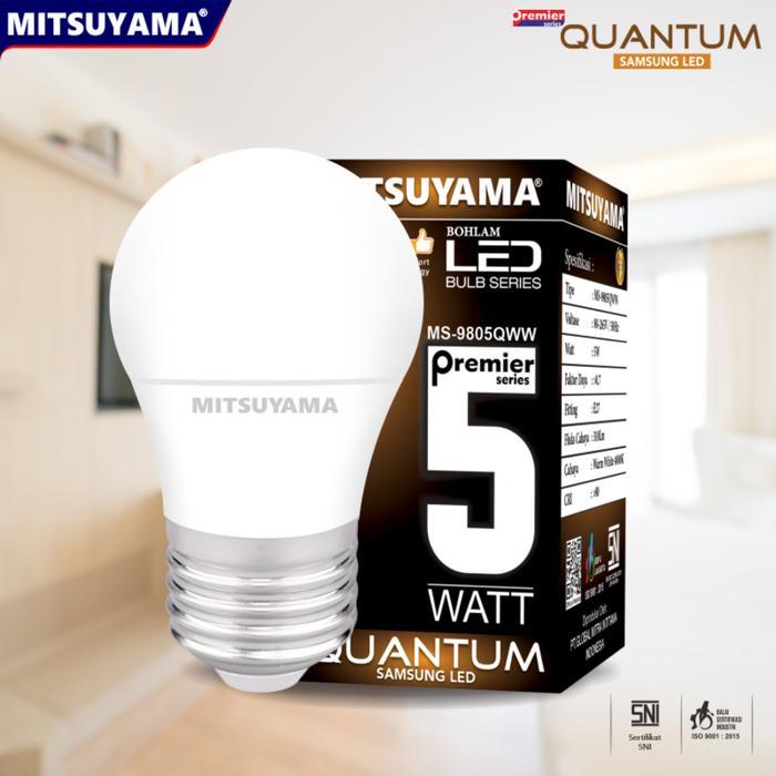 Lampu Bohlam LED 5 Watt Cahaya Kuning MItsuyama Quantum Lampu LED 5W Lampu Rumah Warna Kuning