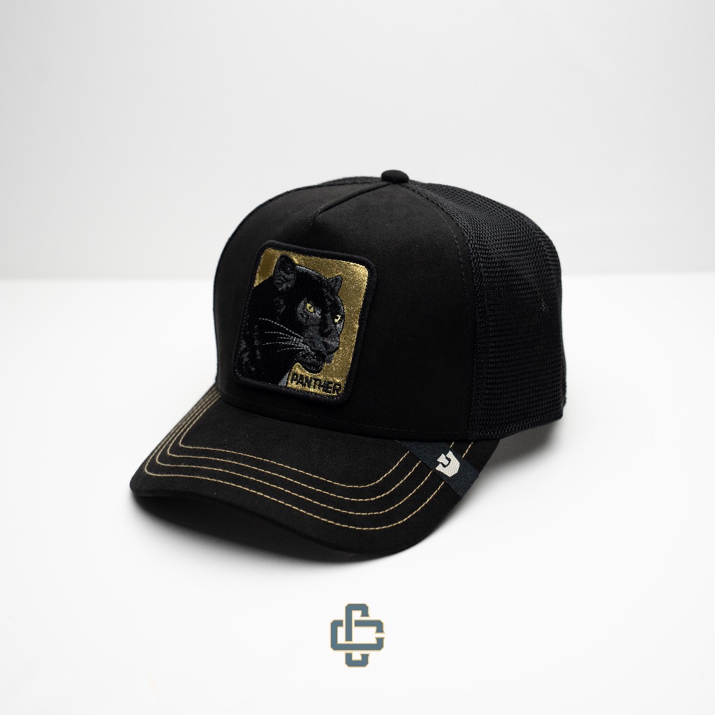 TOPI GOORIN BROS ORIGINAL TRUCKER GOLDEN PANTHER BLACK