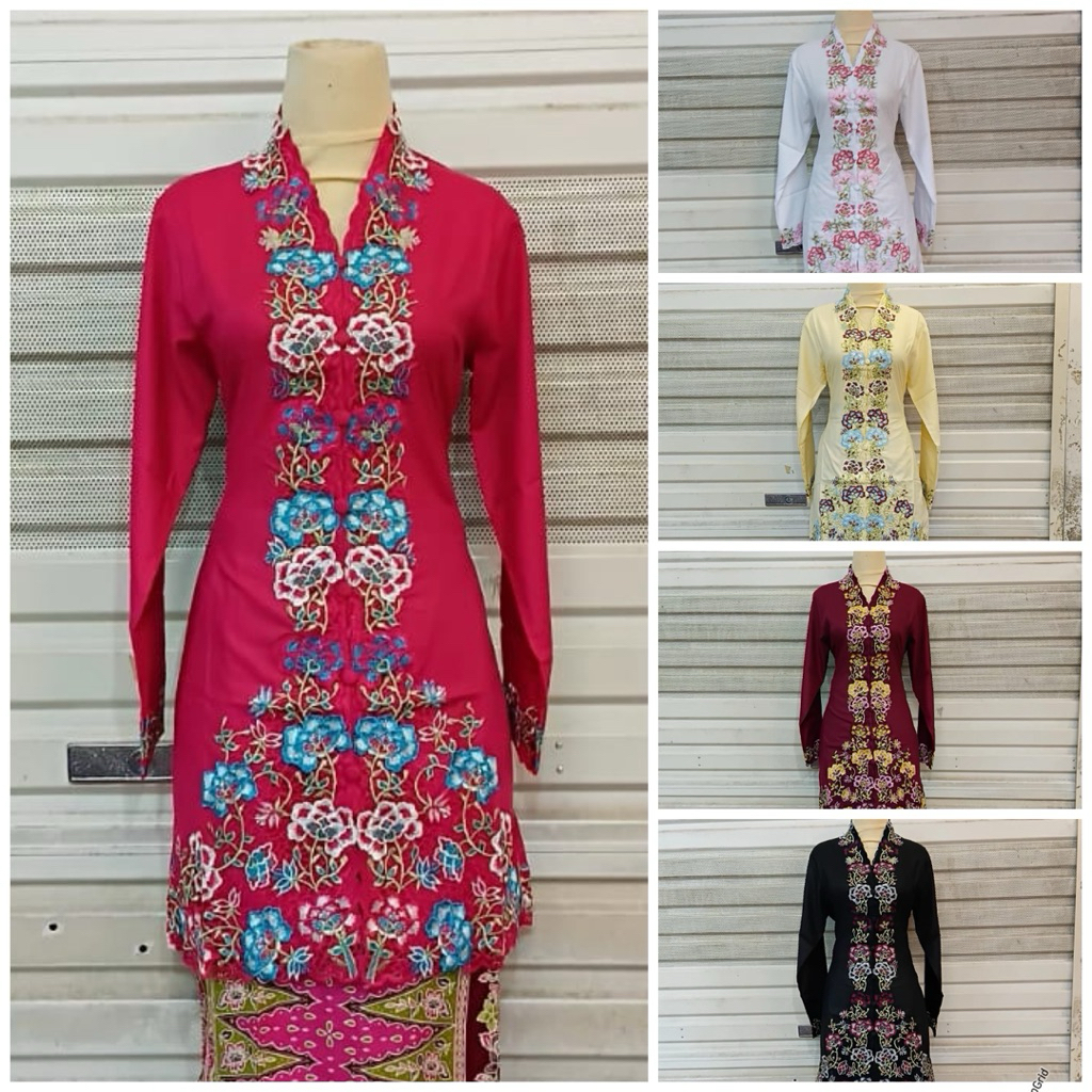 kebaya tunik encim bordir kombinasi / kebaya tunik katun toyobo / kebaya tunik wanita modern