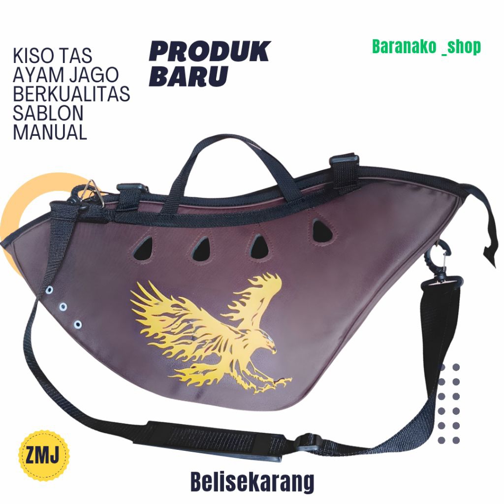 ZMJ kisa tas ayam jago sablon JUMBO NEW EDITION coklat