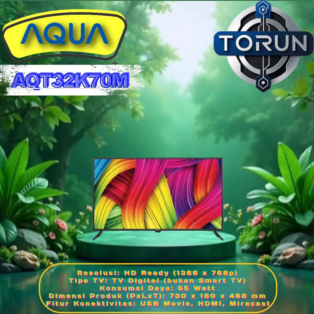 AQUA Elektronik TV Digital AQT32K70M 32 Inch HD 32K70M Aqua Digital TV