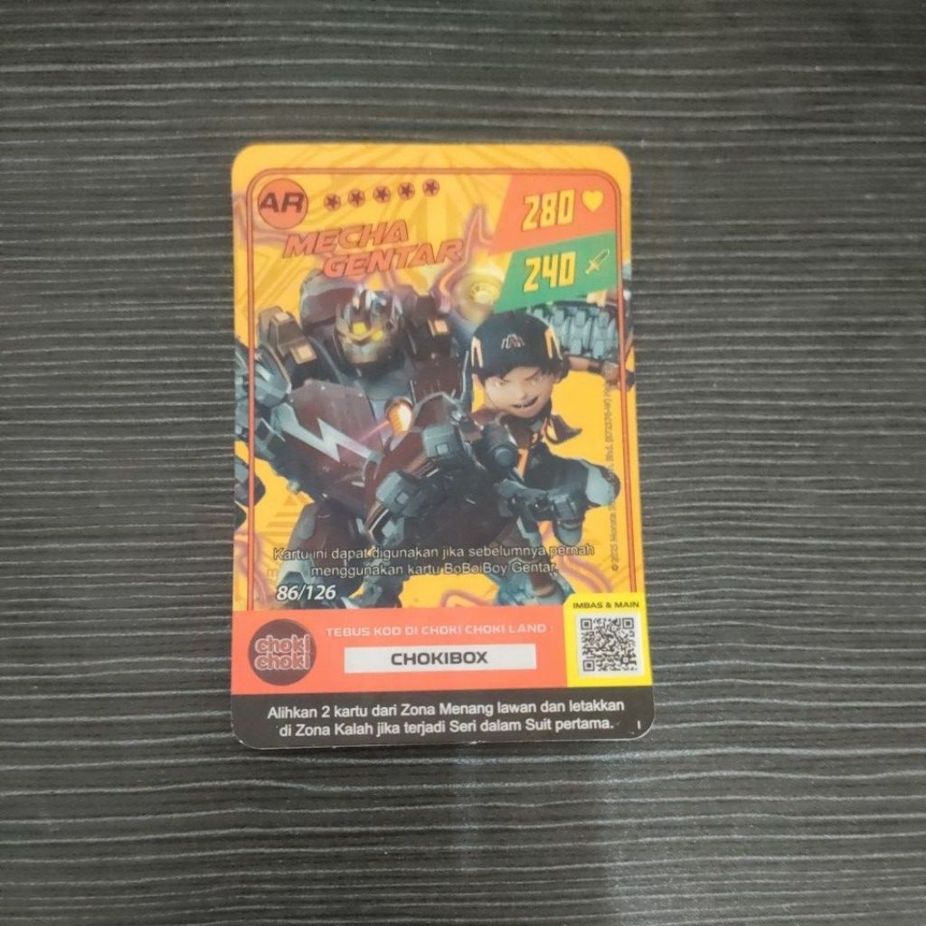 CARD BOBOIBOY |• Mecha gentar official gratis 1 foil random