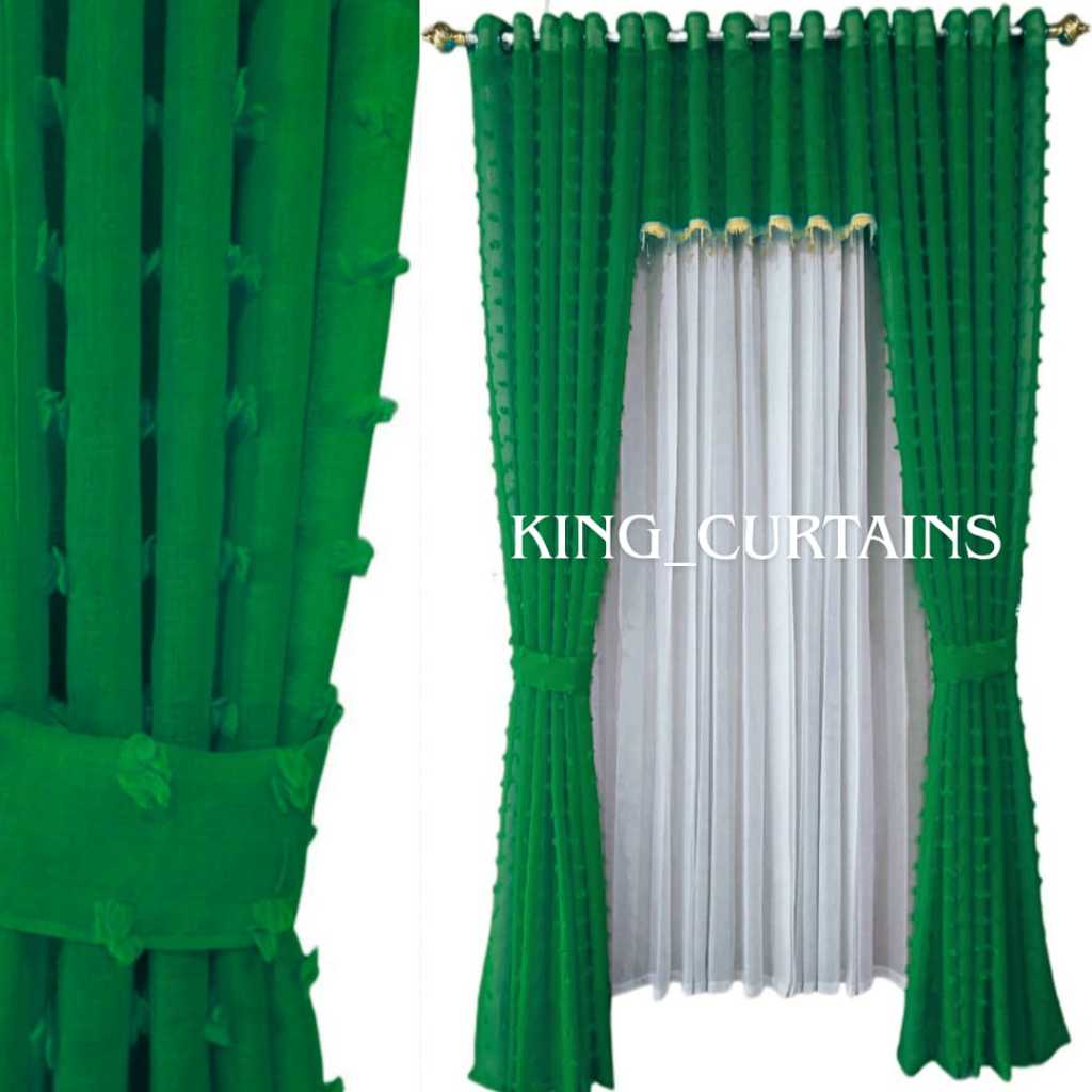 Gorden Satu Set Jendela Pintu Ruang Tamu Lengkap Dengan Poni Rumbai Cristal Model Kekinian