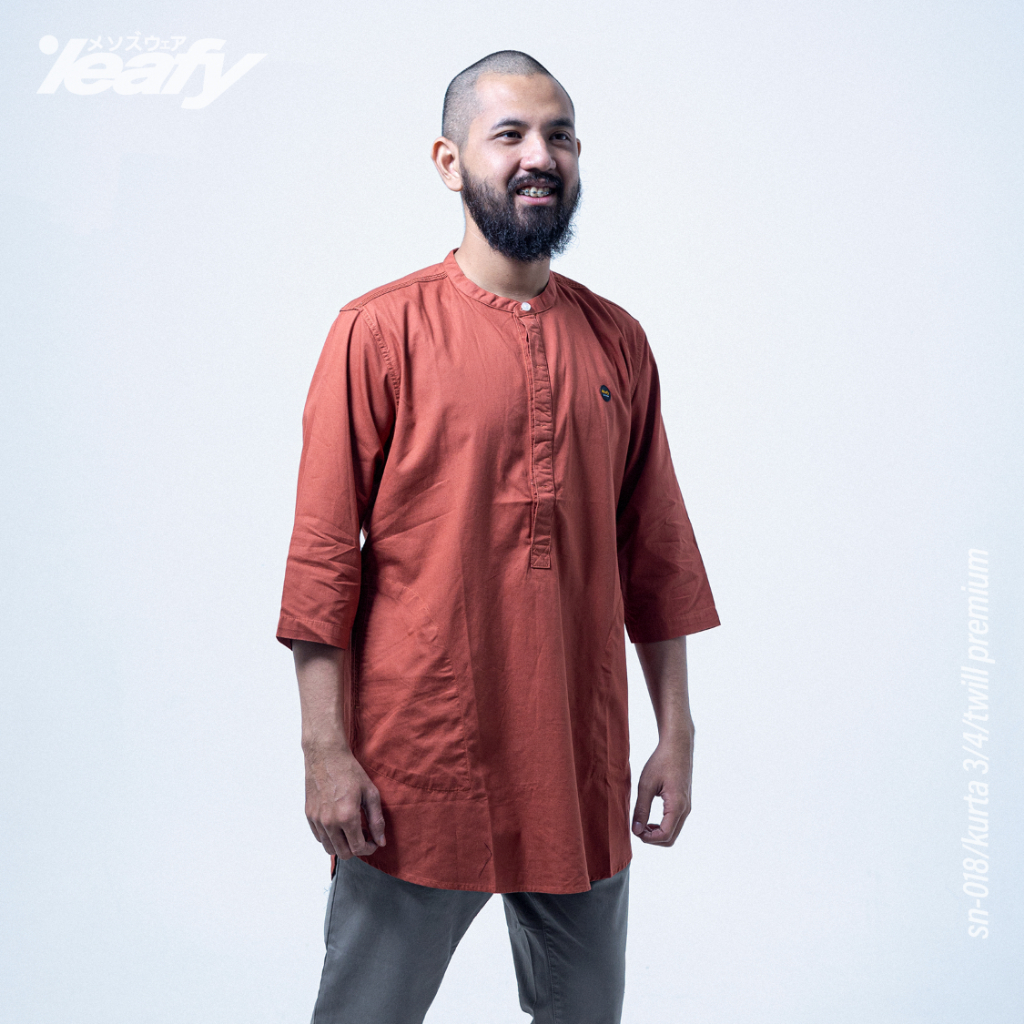 Leafy SN-018 | Kurta Lengan 3/4 Bahan Twill Premium / Baju muslim Pria