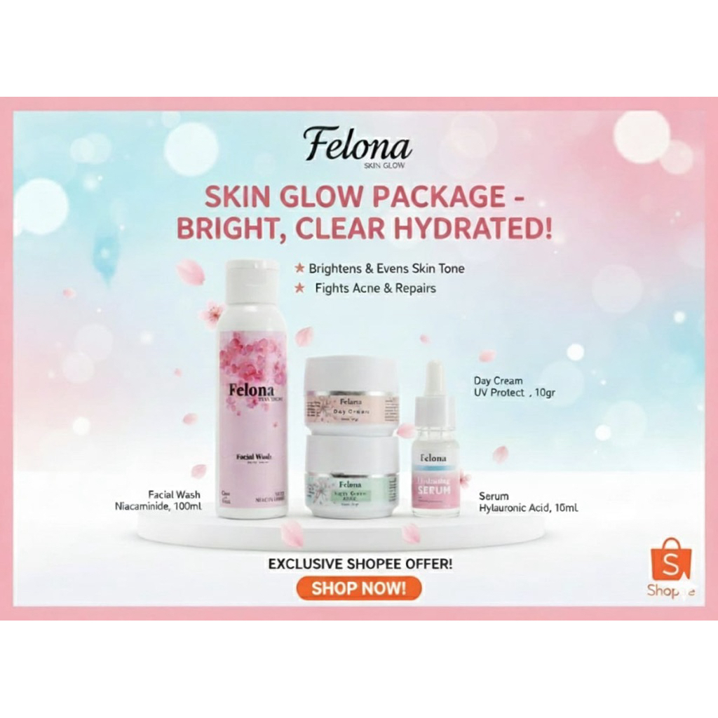 Felona paket jerawat ampuh lengkap totol acne white glow kulit sensitif bukan mk skin skintific