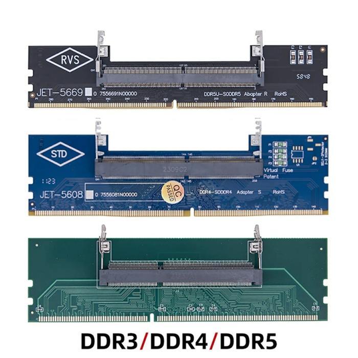 Adapter Converter RAM Laptop ke PC DDR3 DDR4 DDR5 — SO-DIMM ke PC-DIMM — Konverter RAM DDR5 DDR4 DDR