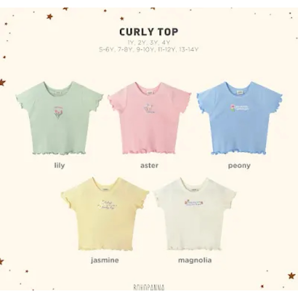 CURLY TOP - KAOS PENDEK ANAK - BOHOPANNA