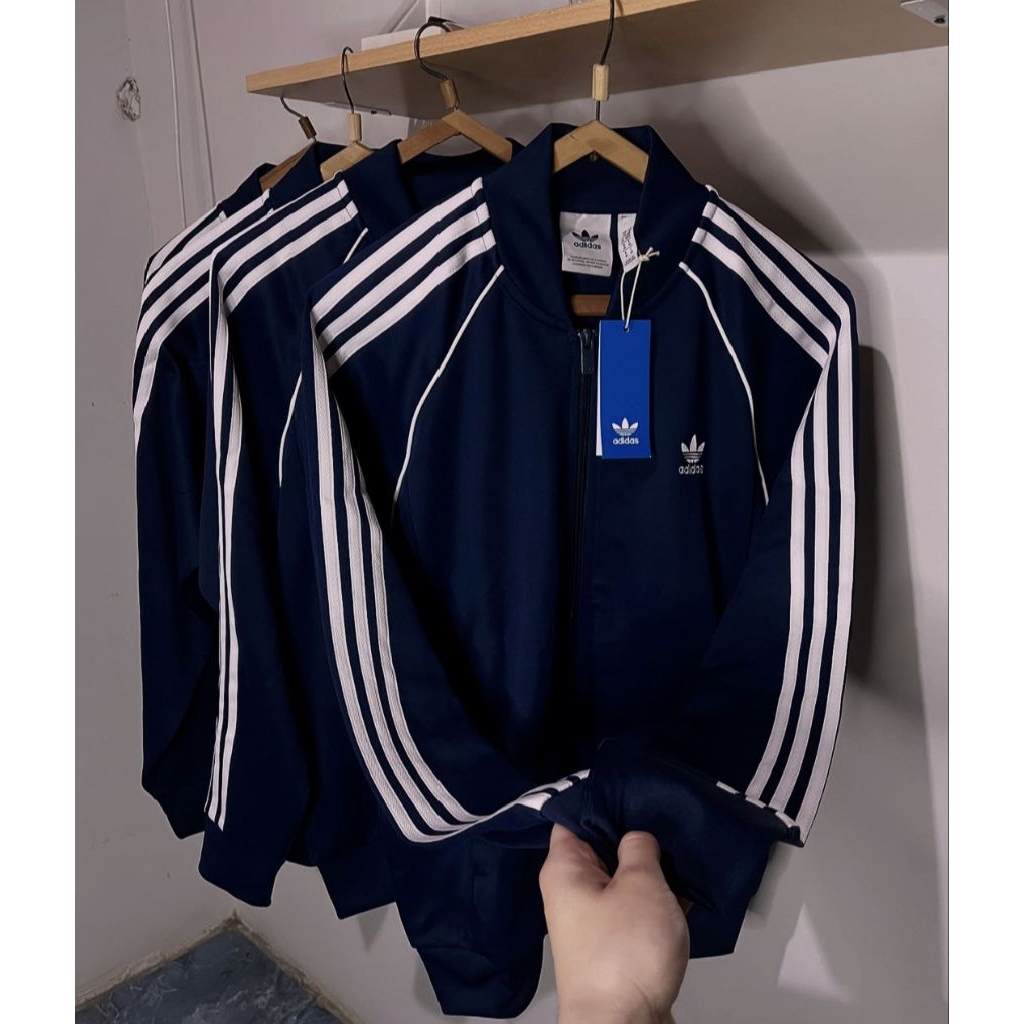 Adidas SST Primeblue Tracktop Navy 3 Stripes White Original