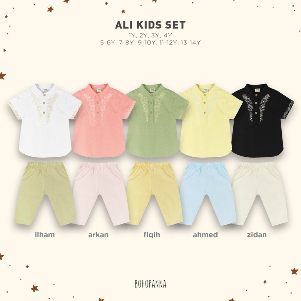 BOHOPANNA JOGJA - ALI SET KIDS - SETELAN ANAK COWOK - RAYA