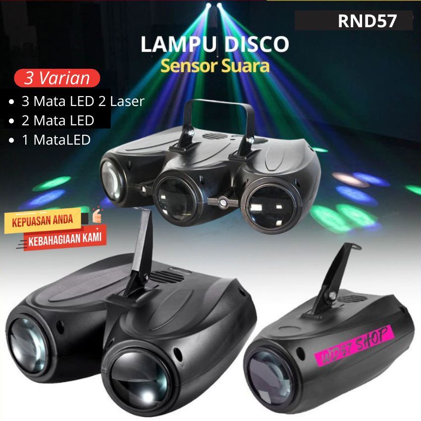 Lampu Disco Sorot LED Laser Spotlight RGB Full Color Pola Lighting Panggung Disko Dj Party Stage