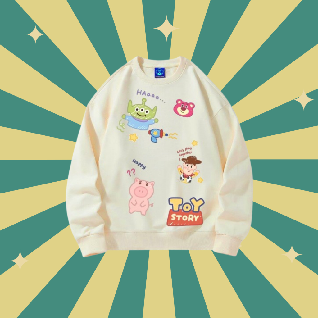 Woody Hand Sweater Pria Wanita Unisex Oversize Fleece