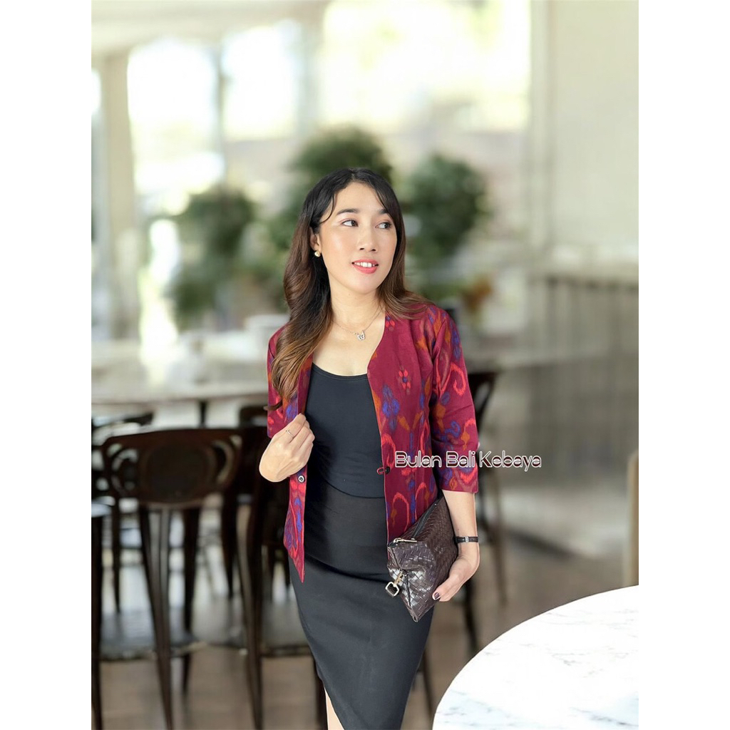 Blazer Katun Endek//Atasan Endek wanita//Blazer Saja