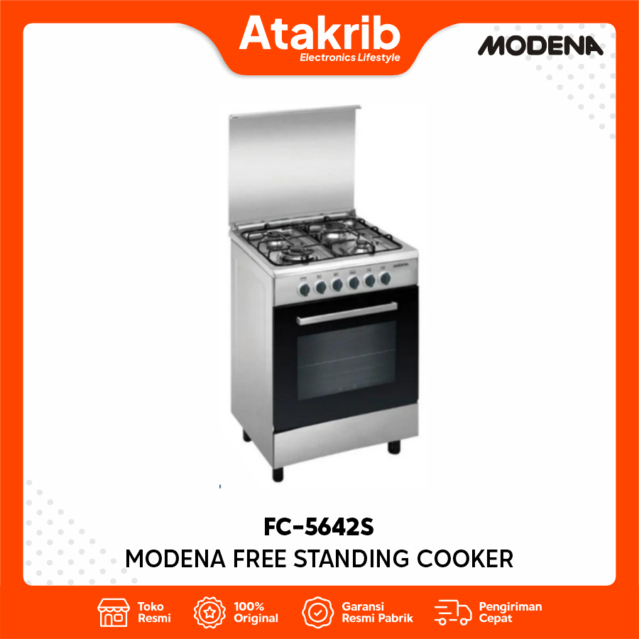 MODENA FREE STANDING GAS COOKER FC-5642S Kompor 4 Tungku