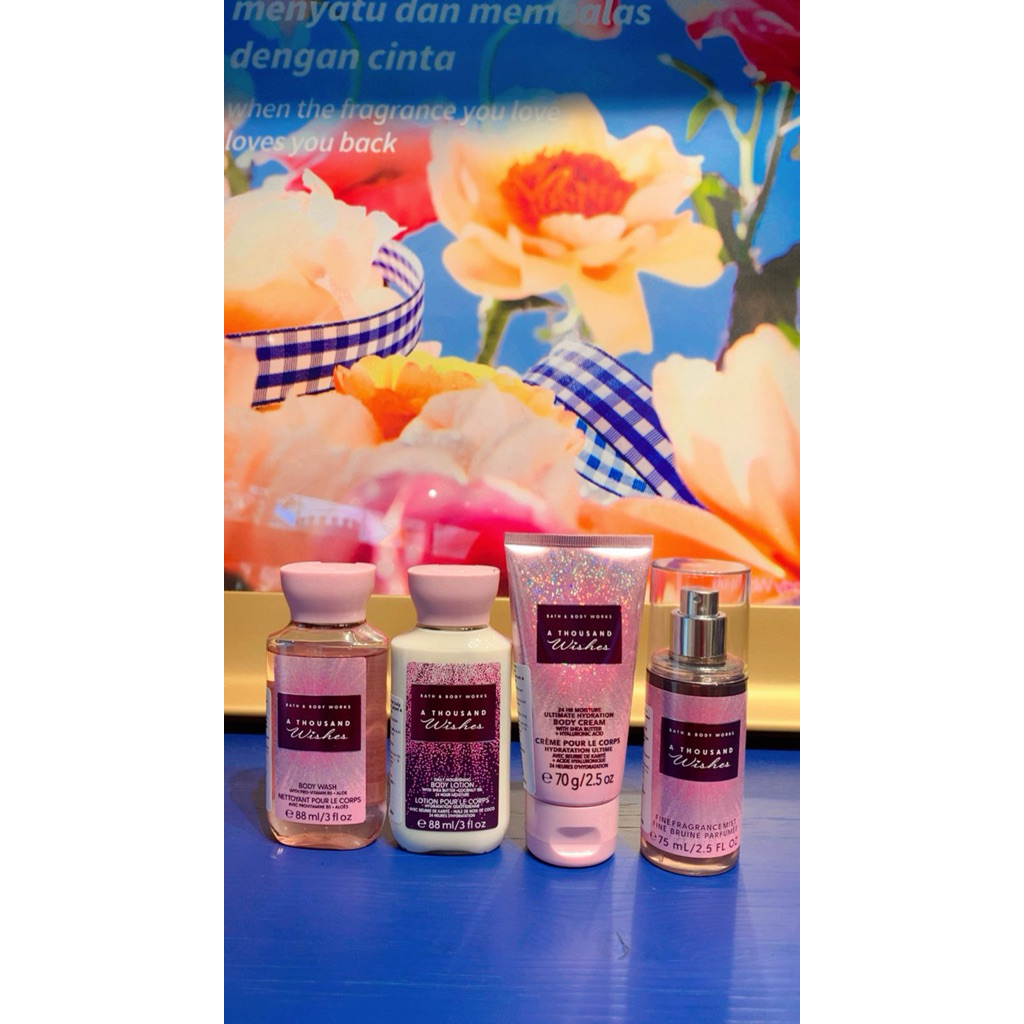Gift Set Paket Travel Size A Thousand Wishes by Bath & Body Works
