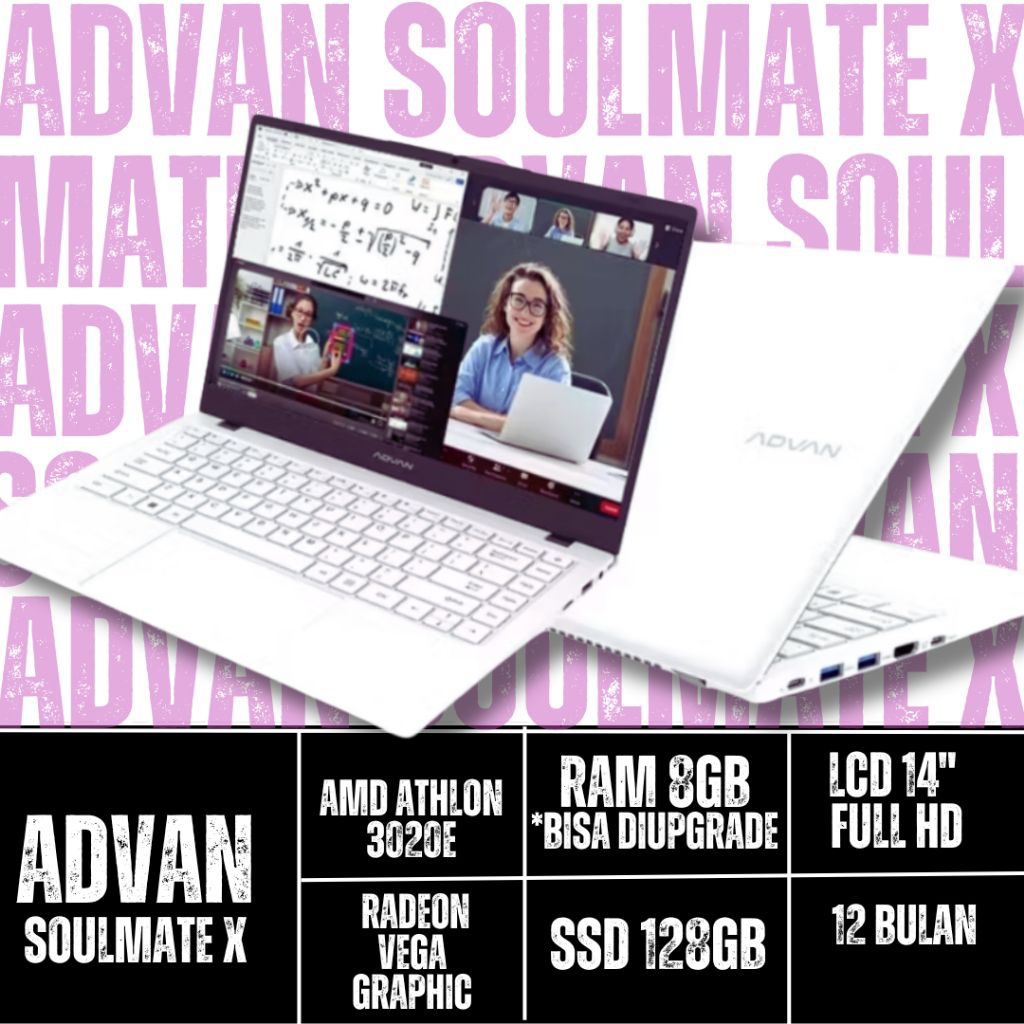 ADVAN SOULMATE X AMD ATHLON 3020E RAM 8GB SSD 128GB WINDOWS 11