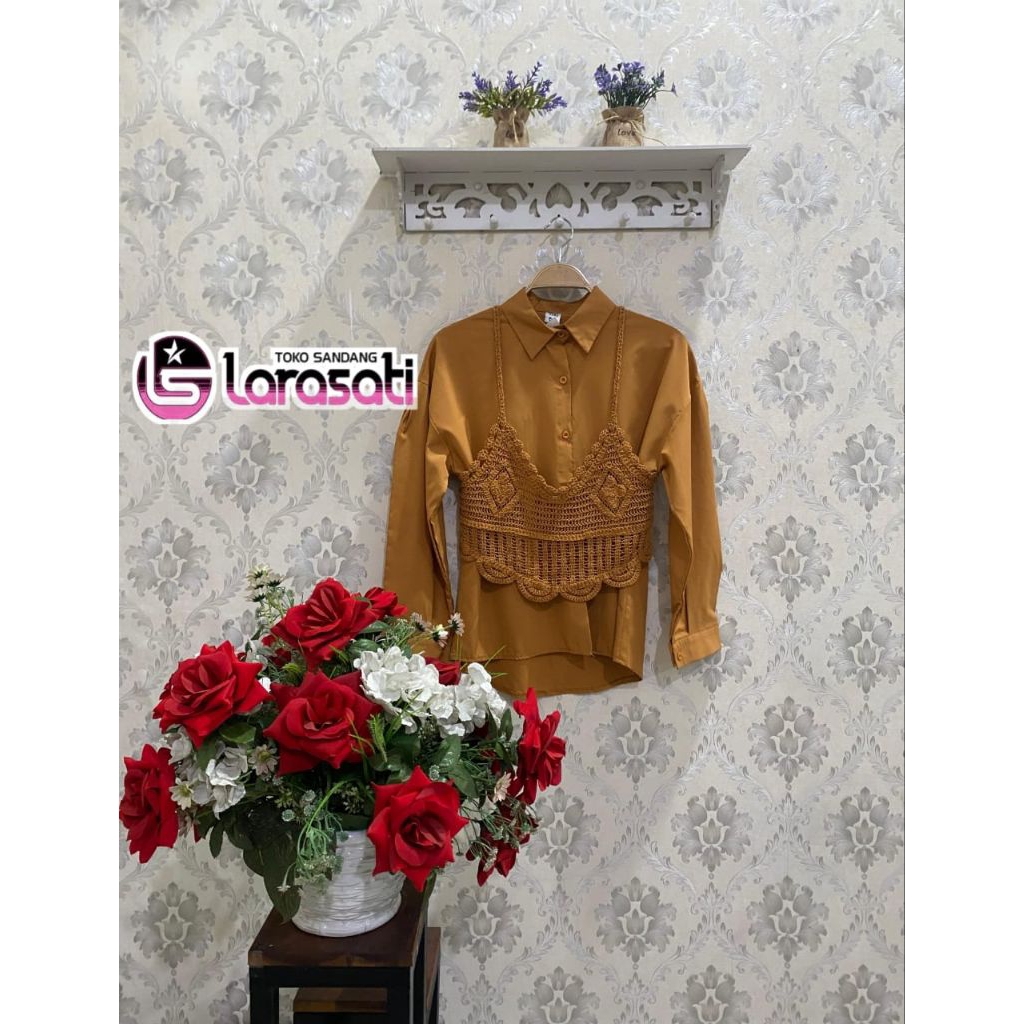 Blouse atasan wanita kemeja vest rajut YIXI warna terbaru
