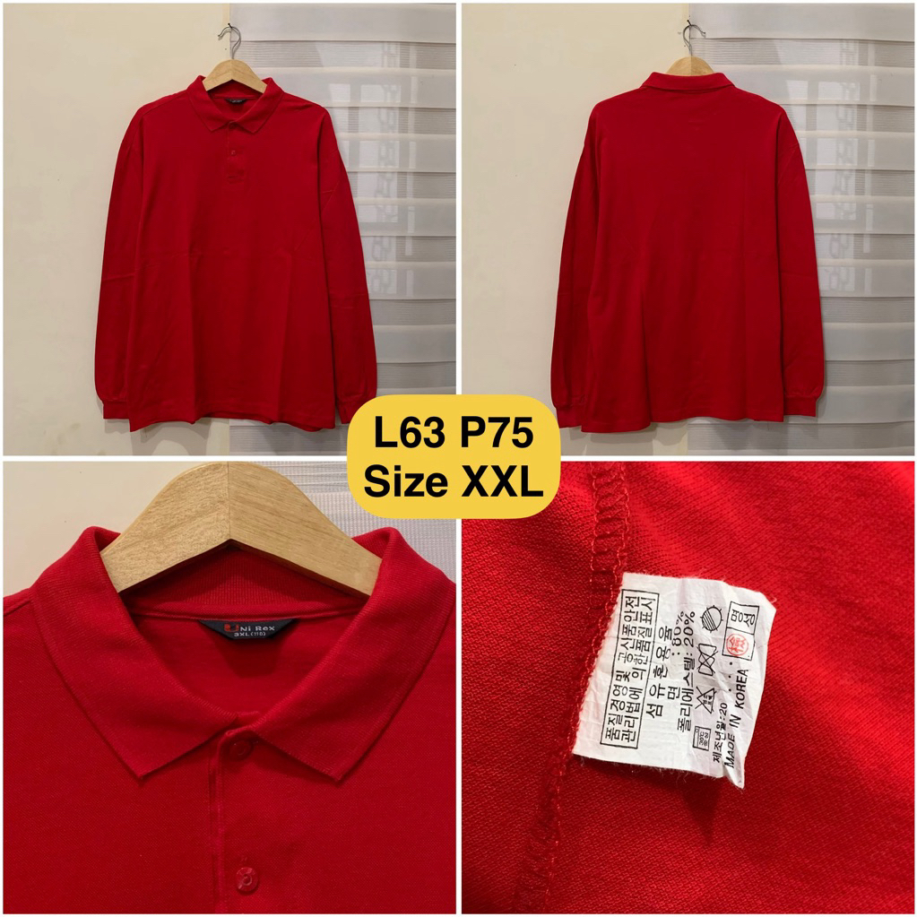 Poloshirt Lengan Panjang Unirex Merah Original