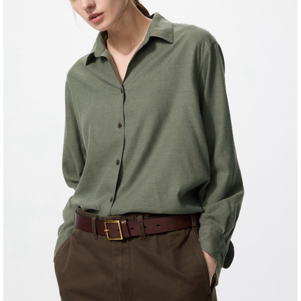 Uniqlo soft flannel skipper shirt
