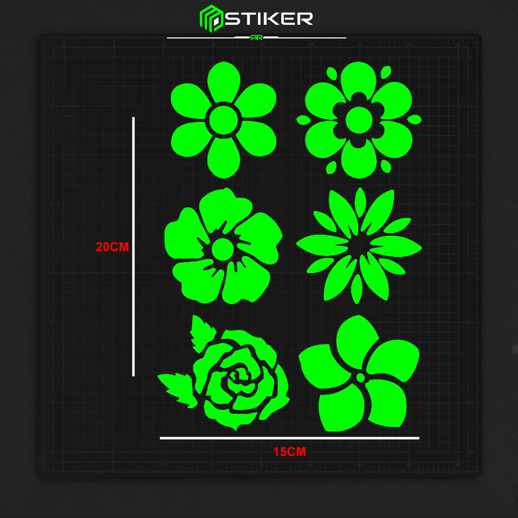 Cutting Stiker Flower Isi 6  Variasi Motor Mobil Sticker Bunga Cantik Universal LucuTimbul Keren Nya