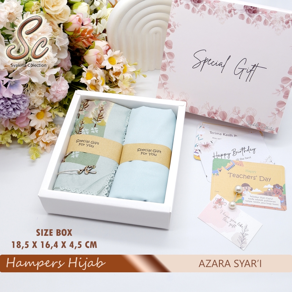 HAMPERS HIJAB VOAL MIRACLE SYAR'I 130 X 130 CM | GIFT BOX HADIAH GURU,ULANG TAHUN,WEDDING,LEBARAN,WI