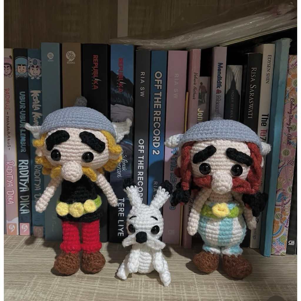 Crochet Asterix - Idefix - Obelix
