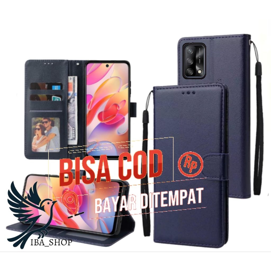 CASE HP OPPO A74 4G - CASING DOMPET-FLIP LEATHER-SARUNG HP