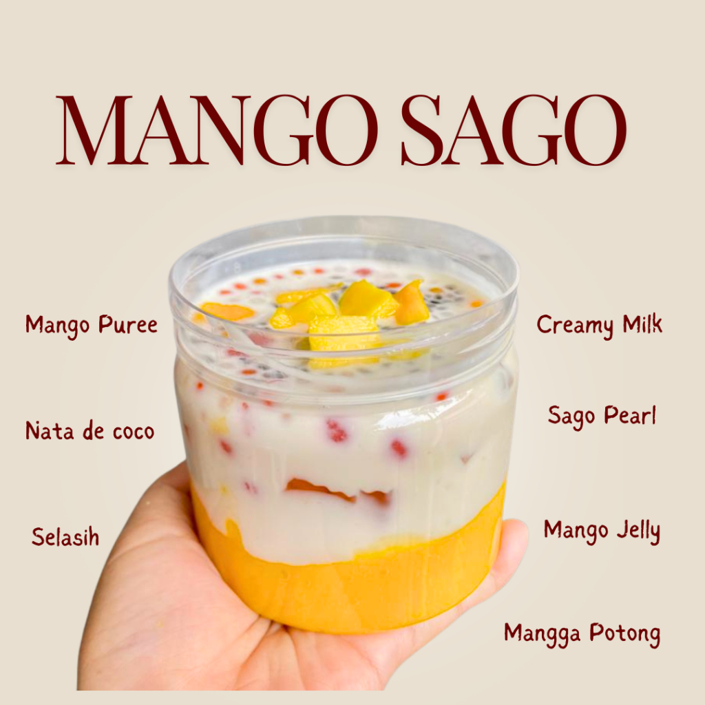 MANGO SAGO FULL TOPPING 500ML
