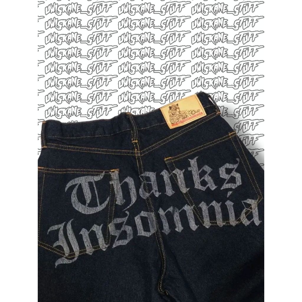 Denim pants Draelle scar blue indigo THAKSINSOMNIA art belakang. #thanksinsomnia