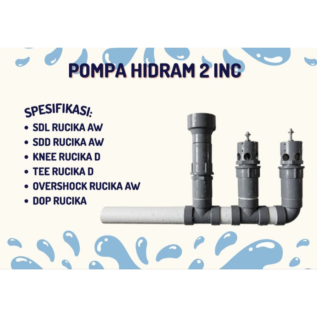 POMPA HIDRAM PREMIUM, POMPA TANPA LISTRIK 24 JAM NONSTOP