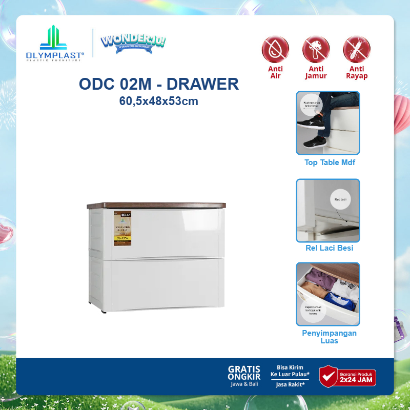 Olymplast ODC 02 M Drawer Cabinet Laci Penyimpanan