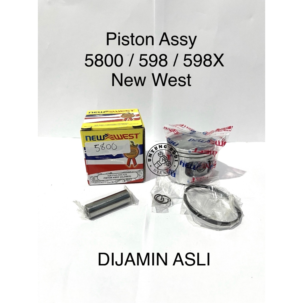 Piston Assy 5800 New West 598 598X 628 45.2mm Seker Seher Chainsaw Gergaji Mesin Senso 20 22 24 inch