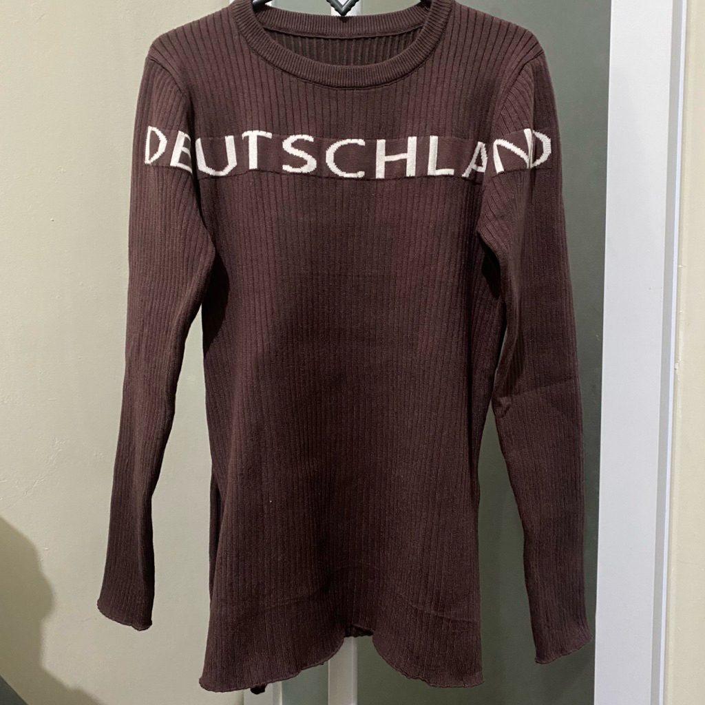 Baju Atasan Wanita Sweater Rajut Coklat