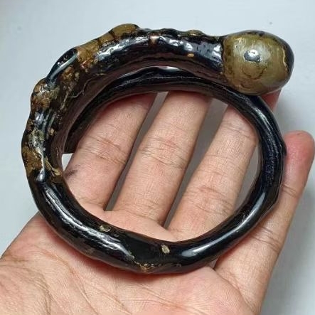 Gelang Akar Bahar Hitam Bonggol Jumbo Asli