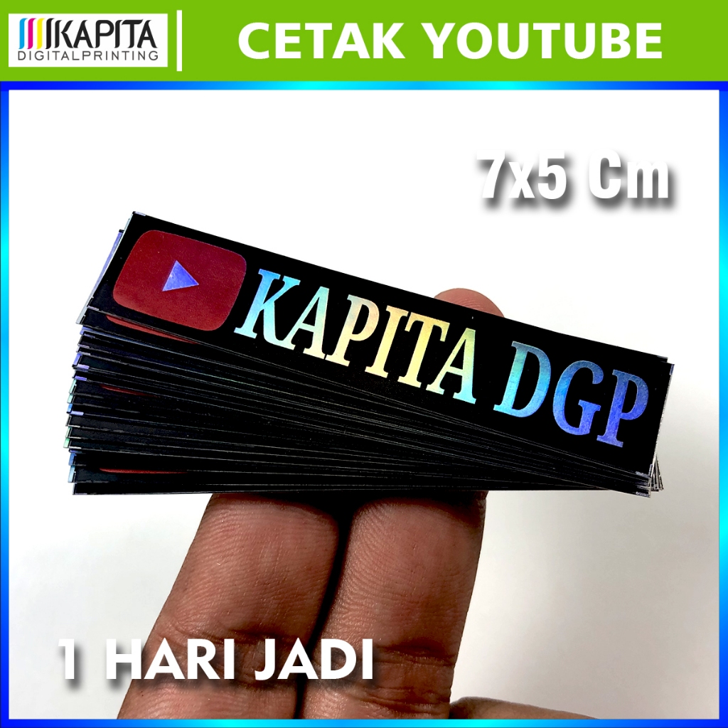(isi 30 pcs) Stiker Hologram Custom nama Channel youtube | Stiker Youtuber Anti air